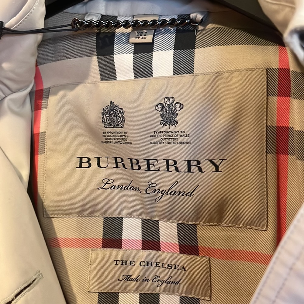 Burberry heritage Chelsea trench long stone US sz 6 - Picture 5 of 16